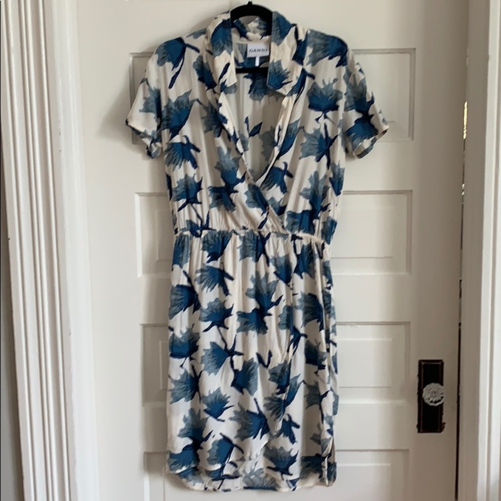 Ganni Blue Floral Dress